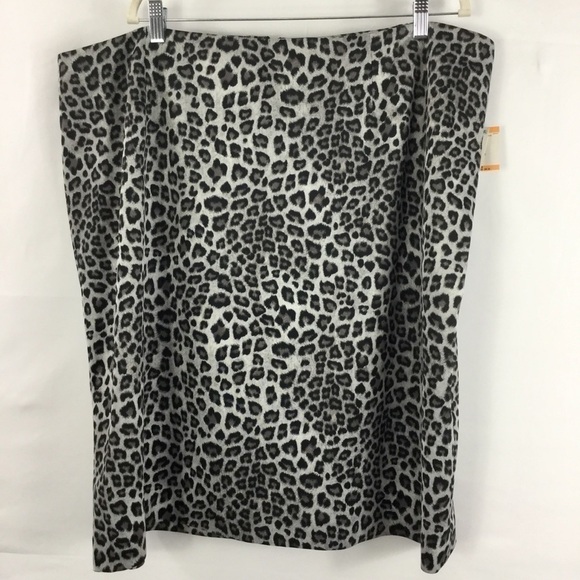 Kasper Silver Streak Animal Print Skirt Size 24W NWT - Picture 4 of 11